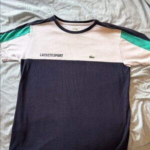 Lacoste Sport Men's Navy, White, and Green Tee